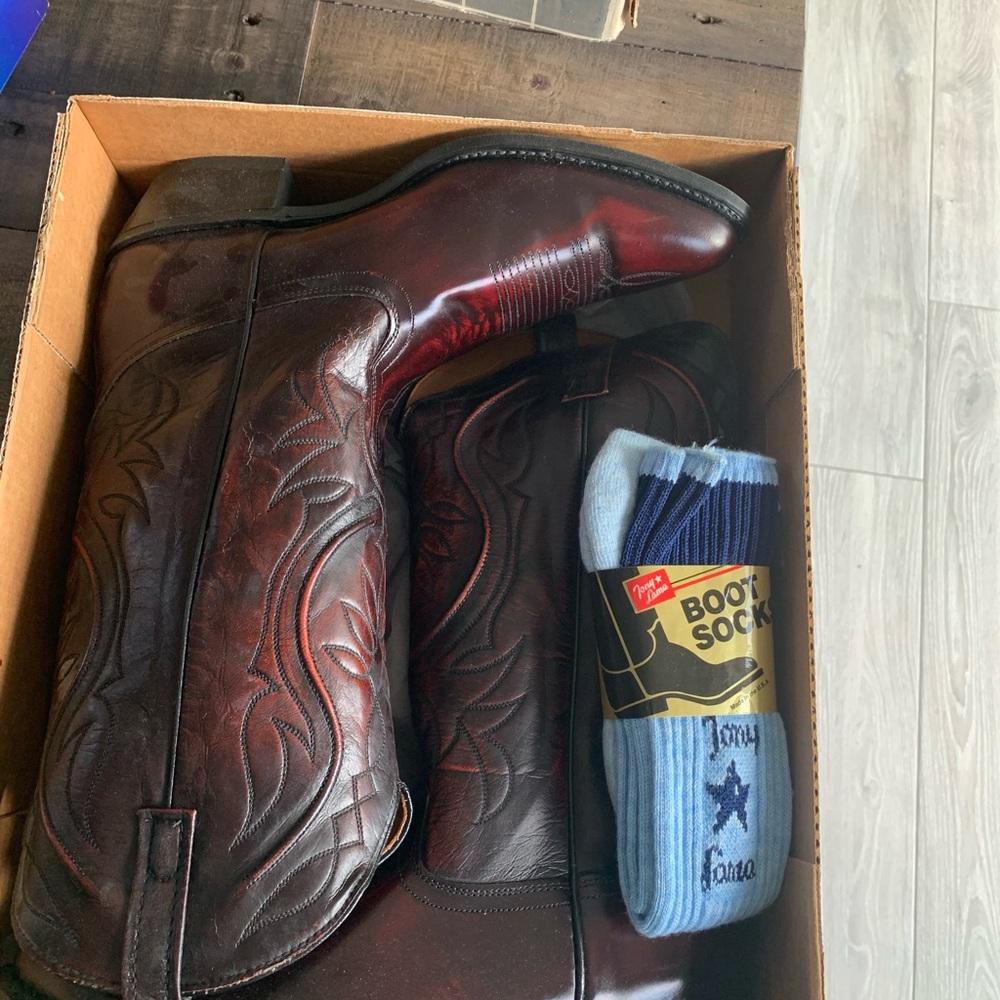 Red Leather Cowboy Boots